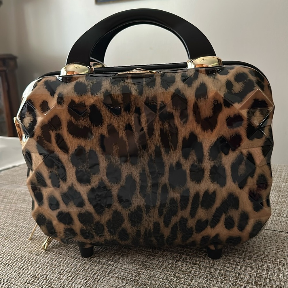 TriForce Firenze Leopard Makeup Case - Travel Elite Hardshell 12"x12" NWT